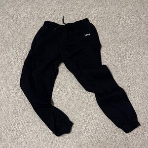Black Joggers with 'Love' Embroidery